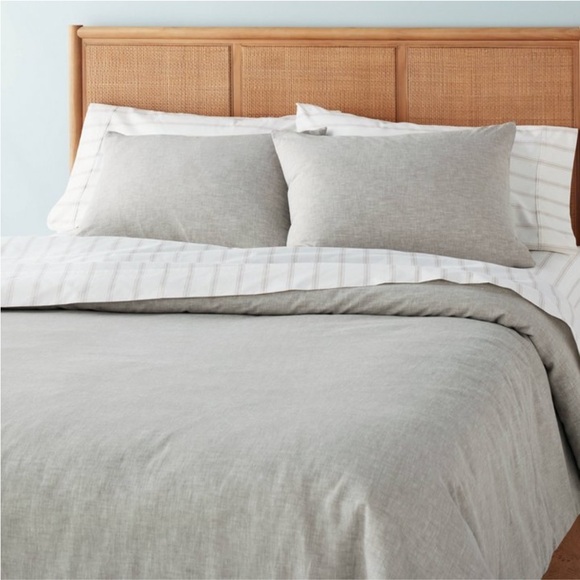 HEARTH & HAND NWT 3pc linen blend duvet set -jet gray -king - Picture 2 of 8